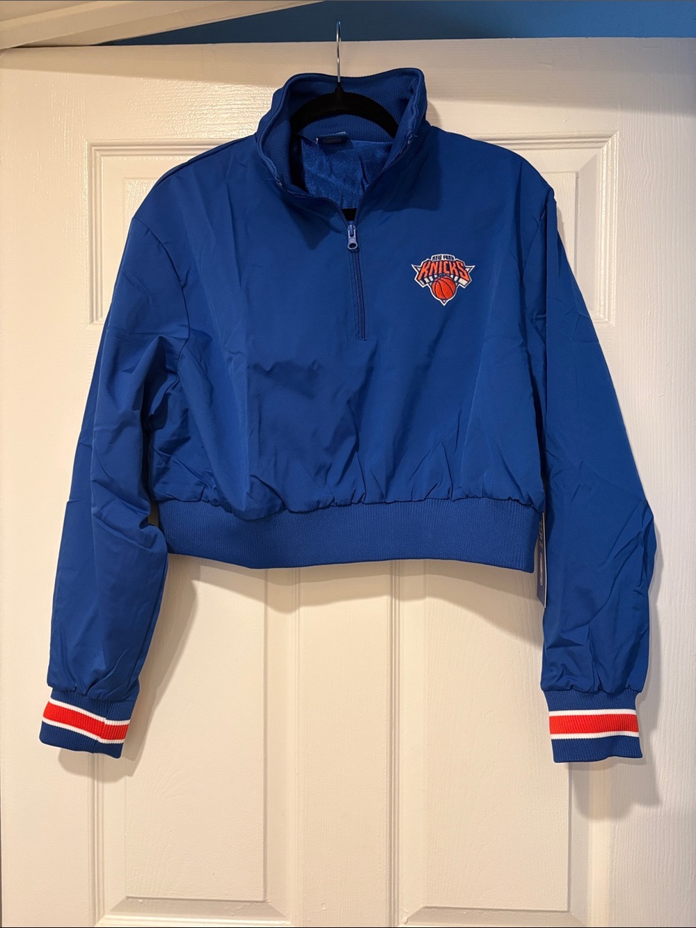 Mitchell & Ness Royal Blue Knicks Cropped Windbreaker